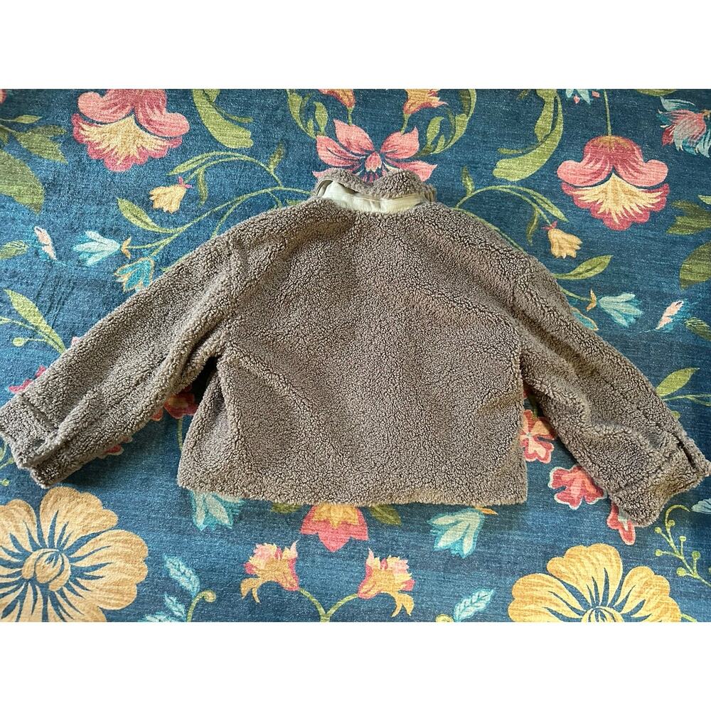 NWT Banana Republic Cropped Fleece Trucker Jacket Size Large - Picture 3 of 7